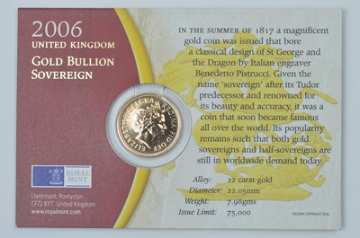 Lot 946 - Royal Mint United Kingdom: Queen Elizabeth II gold sovereign, 2006