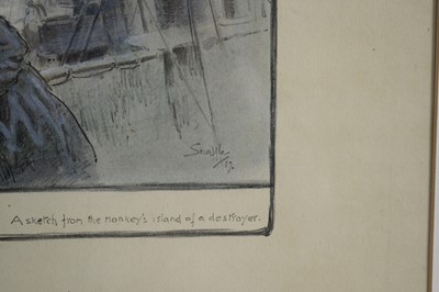 Lot 594 - "Snaffles" Charles Johnson Payne - TBD's "Shepherding a Convoy" - hand-tinted lithograph
