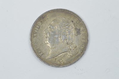 Lot 881 - France: Louis XVIII 5 francs, 1823w.