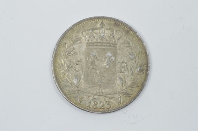 Lot 881 - France: Louis XVIII 5 francs, 1823w.
