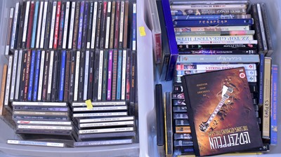 Lot 431 - Box of CDs and box of music DVDs