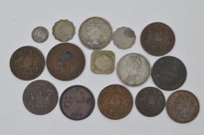 Lot 911 - A selection of Indian silver and copper coinage.
