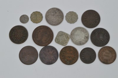 Lot 911 - A selection of Indian silver and copper coinage.