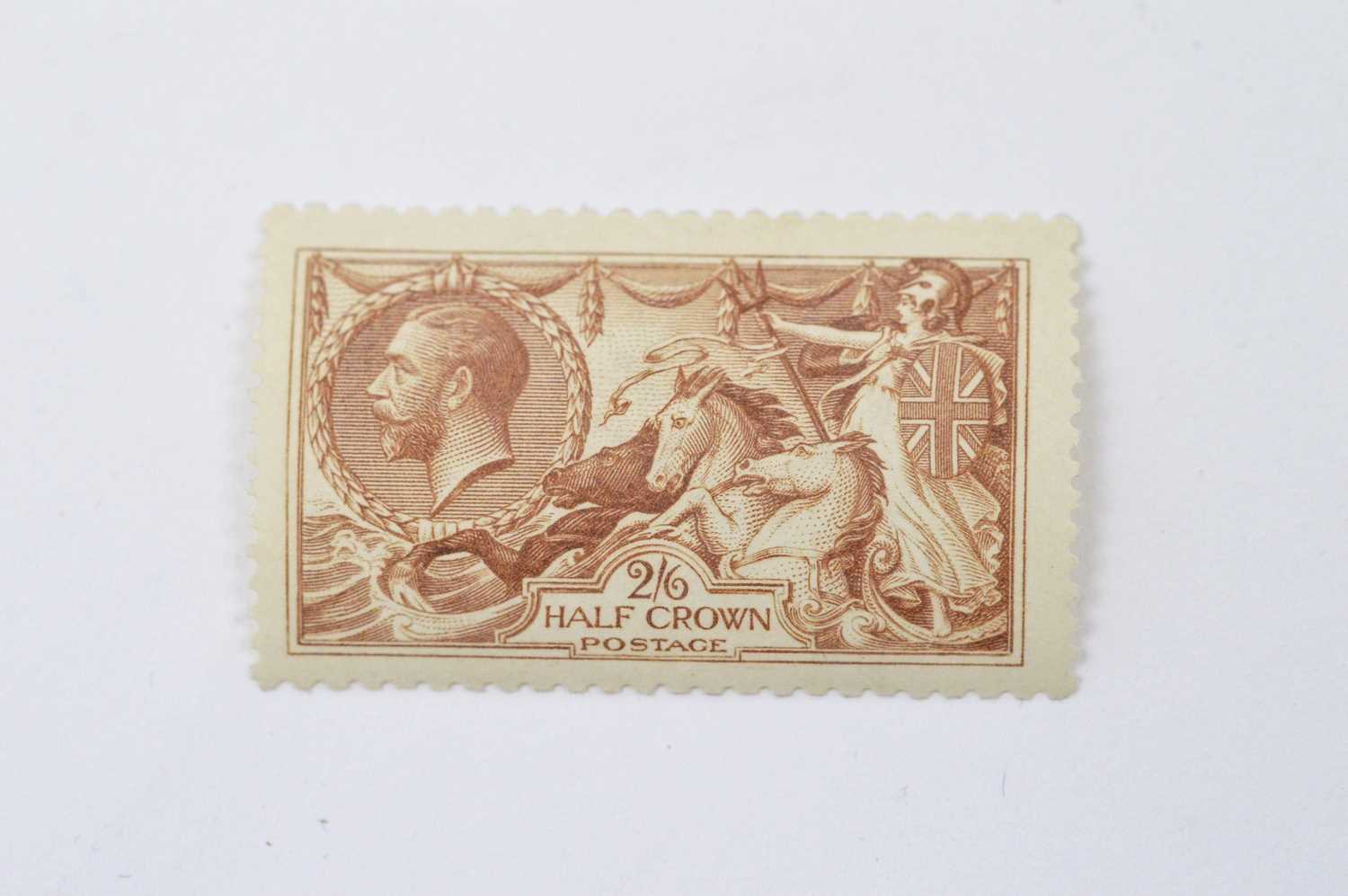 Lot 785 - GB GV 1915 2s.6d. De La Rue seahorse yellow -brown