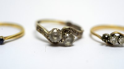 Lot 163 - White sapphire, diamond and diamond and sapphire rings