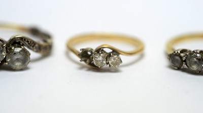 Lot 163 - White sapphire, diamond and diamond and sapphire rings