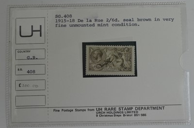 Lot 796 - GB GV 1915-18 2s.6d. seahorse De La Rue sepia (seal brown)