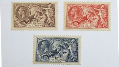 Lot 780 - GB GV 1934 2s6d., 5s. and 10s. Waterlow seahorses