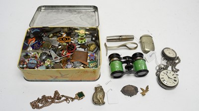Lot 176 - Two silver cased pocket watches; and sundries
