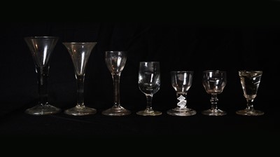 Lot 932 - Six 18th and 19th Century wine glasses