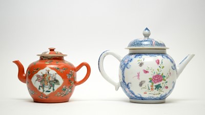 Lot 849 - Chinese Famille Rose teapot; another