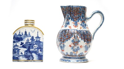 Lot 851 - Chinese clobbered jug and a tea caddy