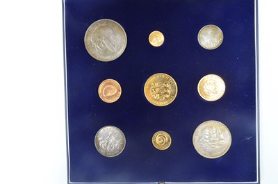Lot 954 - A 22ct. gold and silver Jersey Royal Wedding Anniversary proof nine coin set