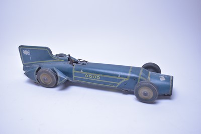 Lot 355 - A Chad Valley ‘Take to Pieces’ model of the RMS Queen Mary; and a Blue Bird’ model racing car.
