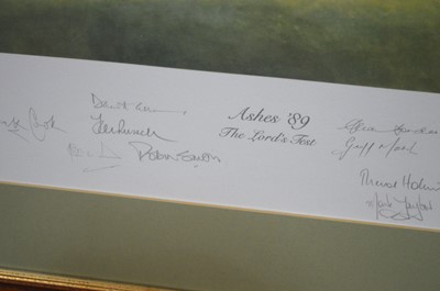 Lot 697 - Signed print 'Ashes 89, The Lords Test'