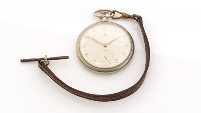 Lot 160A - An Omega steel cased pocket watch