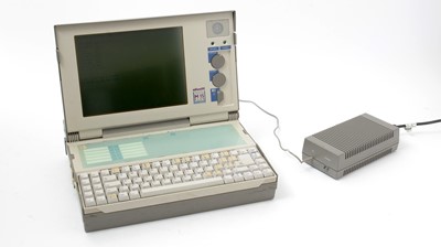 Lot 981 - An Olivetti M15 Plus laptop computer, with power unit.