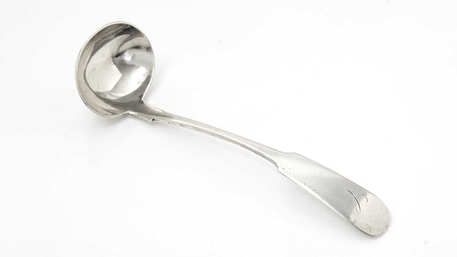 Lot 21 - A silver Scottish Provincial toddy ladle.