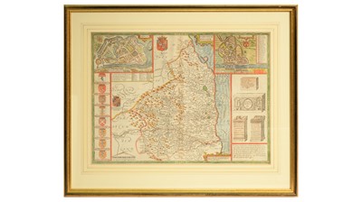 Lot 1035 - John Speed - Northumberland | hand tinted map