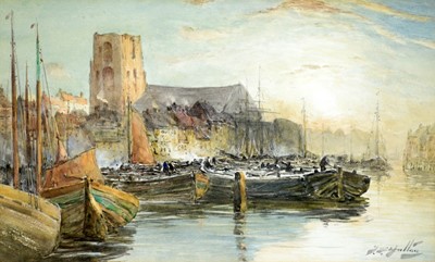 Lot 737 - Thomas Swift Hutton - Early Morning Harbour | watercolour