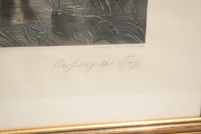 Lot 1005 - After Frederick Tayler - Crossing the Tay | hand-tinted engraving
