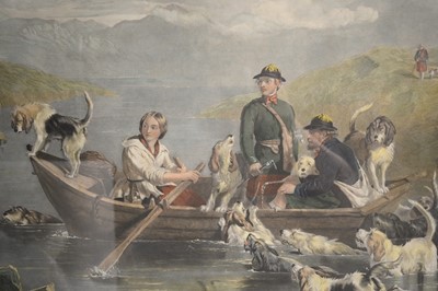 Lot 1005 - After Frederick Tayler - Crossing the Tay | hand-tinted engraving