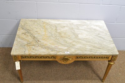 Lot 87 - A modern gold-painted, gilt-metal and marble top coffee table.