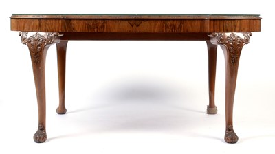 Lot 1102 - Attributed to Epstein: A mid 20th Century Queen Anne style burr walnut 10 piece dining suite