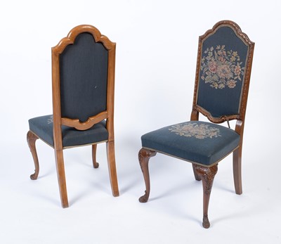 Lot 1102 - Attributed to Epstein: A mid 20th Century Queen Anne style burr walnut 10 piece dining suite