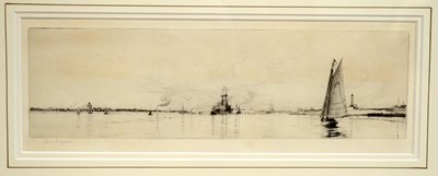 Lot 712 - Harold Wyllie - Two panoramic marine views | etchings