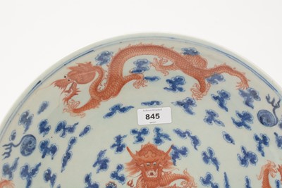 Lot 845 - Chinese dragon saucer dish