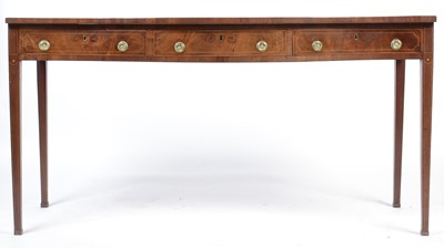 Lot 1113 - George III mahogany serpentine fronted serving table