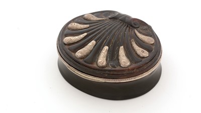 Lot 288 - An 18th Century silver-mounted tortoiseshell snuff box.