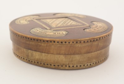 Lot 327 - A rare James III//William and Mary treen tobacco box.
