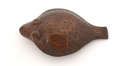 Lot 334 - A 19th Century novelty carved wooden snuff box.