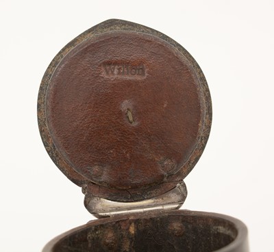 Lot 353 - A George III Scottish silver-mounted leather snuff mull.