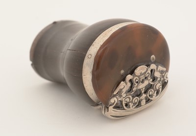 Lot 360 - A mid 18th Century Scottish silver-mounted treen snuff mull.