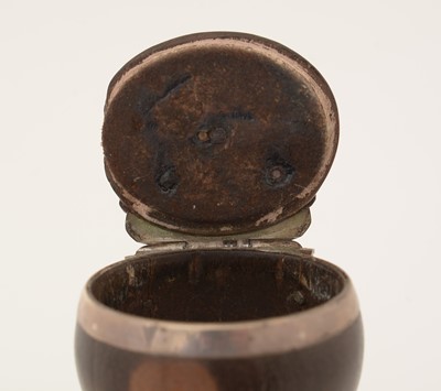 Lot 362 - A mid 18th Century Scottish silver-mounted treen snuff mull.