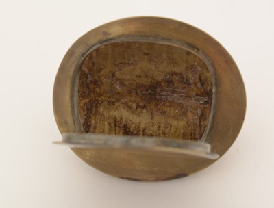 Lot 380 - A 19th Century brass-mounted terrapin carapace snuff box.
