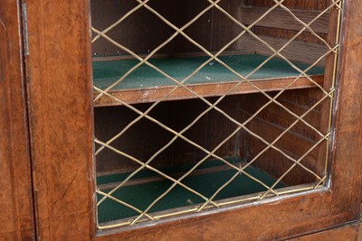 Lot 1115 - A Queen Anne walnut bureau bookcase.