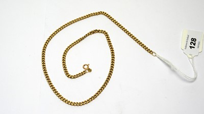 Lot 128 - A 9ct yellow gold curb link chain necklace