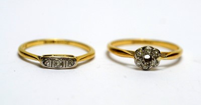 Lot 143 - Two diamond rings