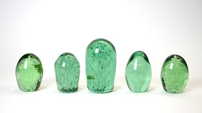 Lot 935 - Five green glass dumps