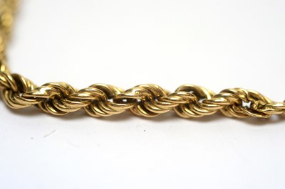 Lot 156 - A 9ct yellow gold circular link necklace; and twist link bracelet