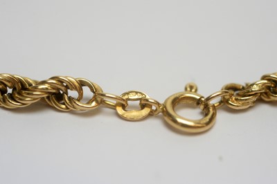 Lot 156 - A 9ct yellow gold circular link necklace; and twist link bracelet