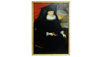 Lot 649 - 17th Century English School - Three-quarter-length Portrait of Mrs Aldersey | oil