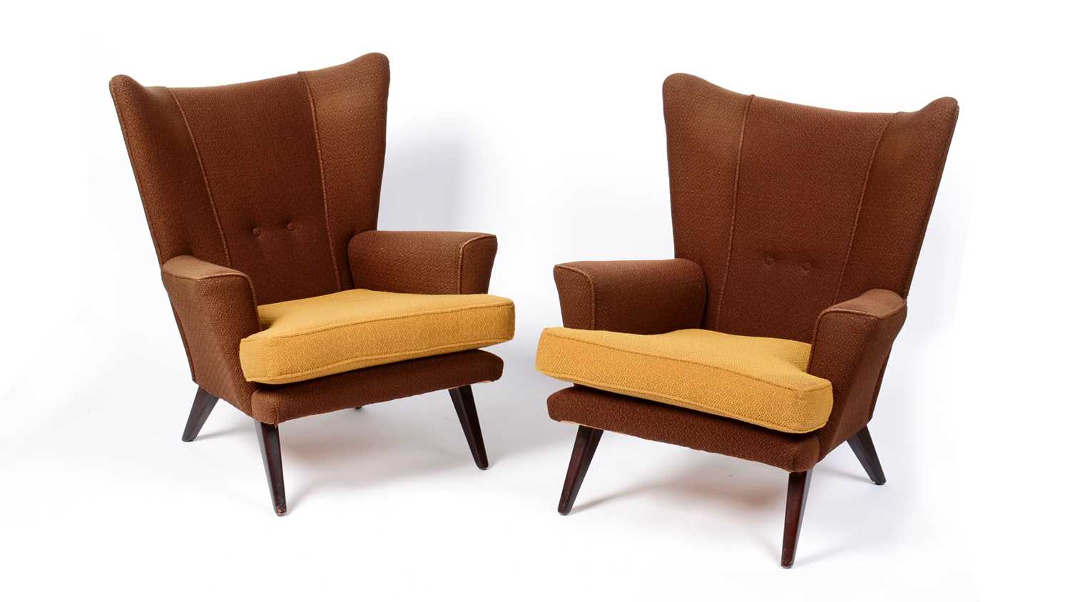 Lot 27 - G Plan - Donald Gomme - pair of retro wingback armchairs