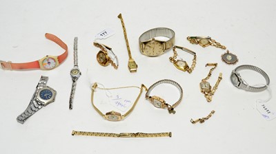 Lot 177 - A selection of cocktail and wrist watches.