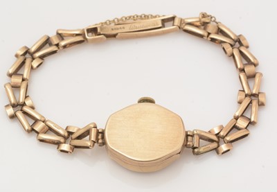 Lot 162 - A 9ct yellow gold cocktail watch by Everite