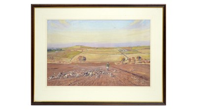 Lot 1018 - Tom Carr - Newcastle and District Beagles, 1947, Horsley  - Northside | watercolour